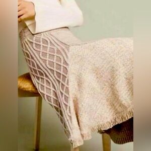 Anthropologie Beige Tapered Knit Sweater Skirt Large